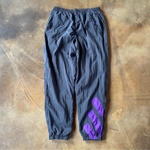 VTG 90s Adidas Baggy Black Purple Nylon Track Pants